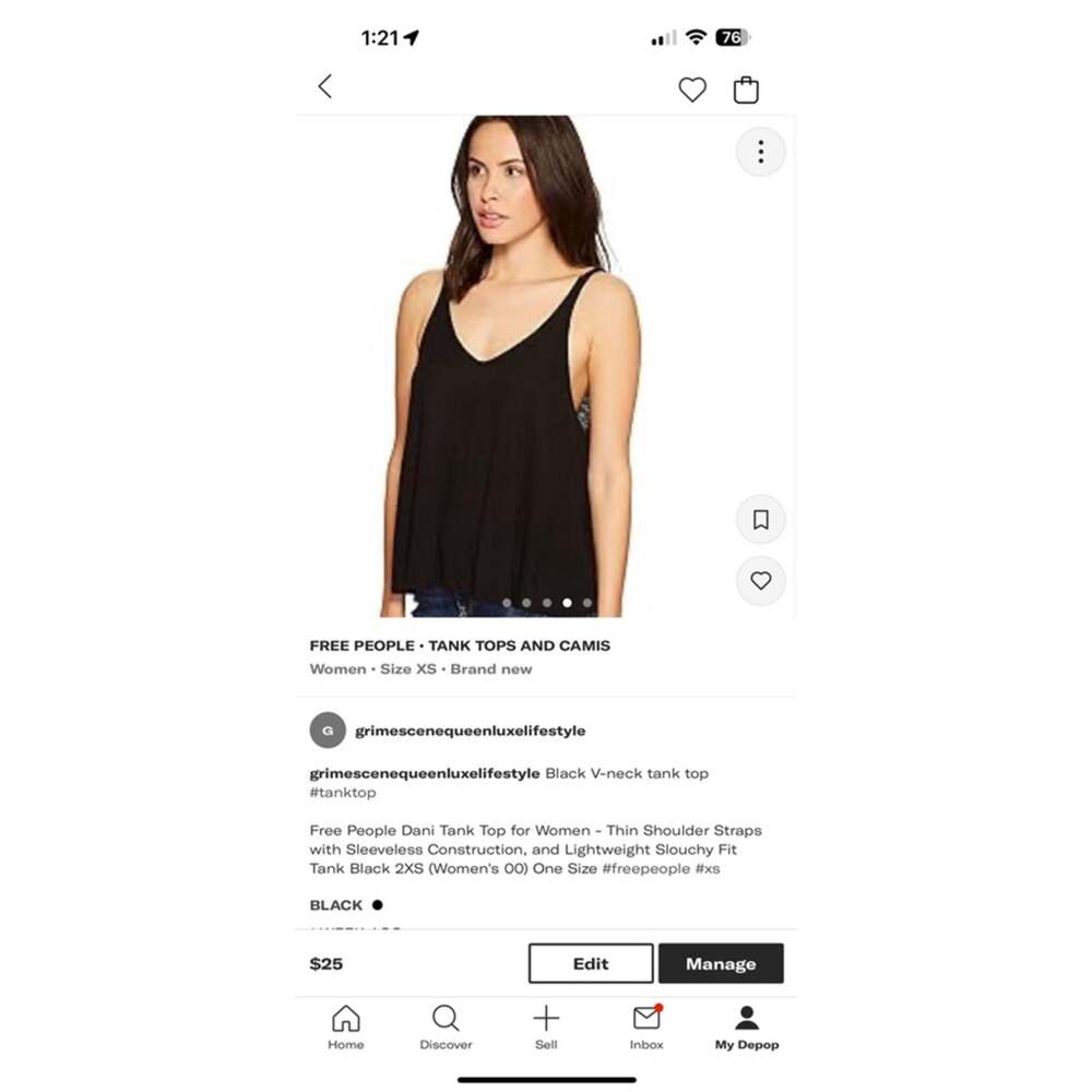 Women's Free People Black Tank Top Size XS